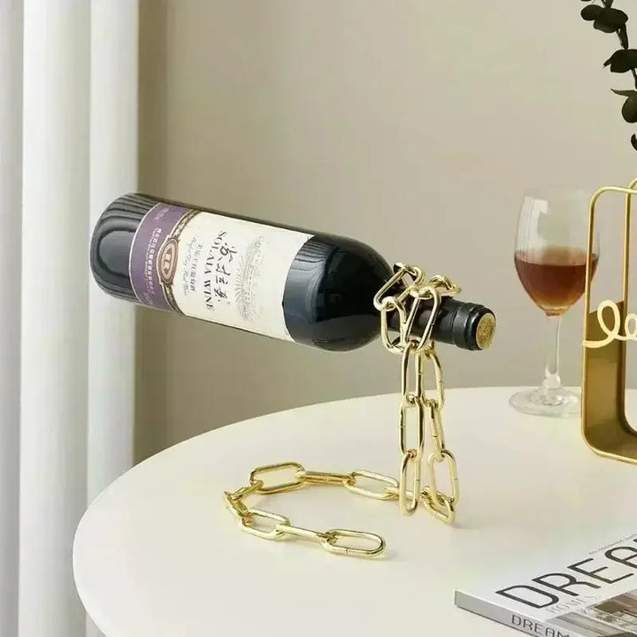 Iron Chain Floating Wine Holder - Jansky Shop