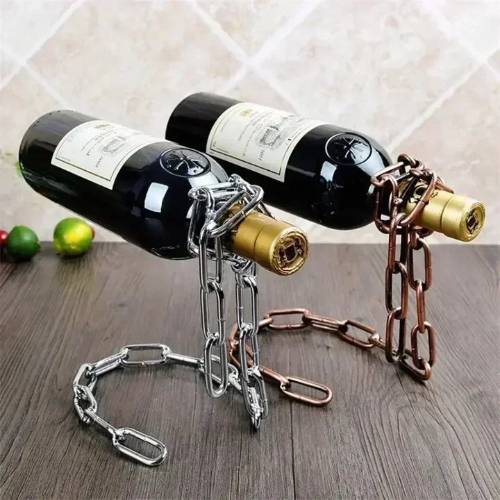 Iron Chain Floating Wine Holder - Jansky Shop
